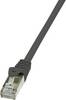 LogiLink CP1013S RJ45 mrežni kabel, Patch kabel CAT 5e F/UTP 0.25 m crna sa zaštitom za nosić 1 St.
