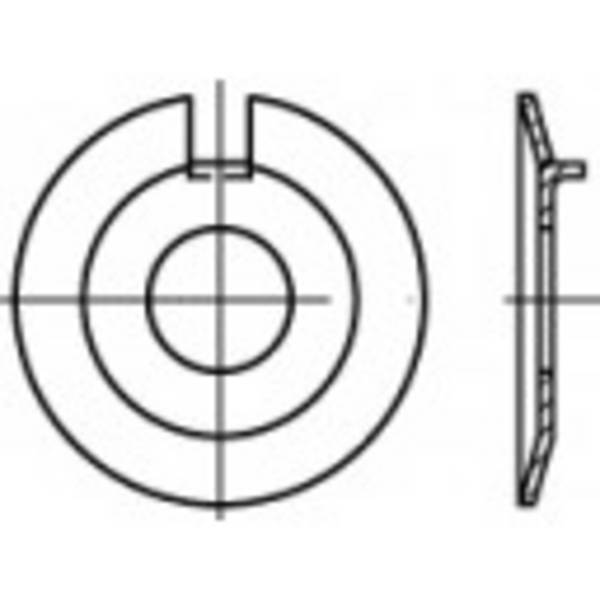 osiguravajuća podloška s vanjskim utorom 6.4 mm 19 mm   nehrđajući čelik A4 25 St. TOOLCRAFT  1060696