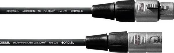 Cordial CFM1FM XLR priključni kabel [1x ženski konektor XLR - 1x muški konektor XLR] 1.00 m crna