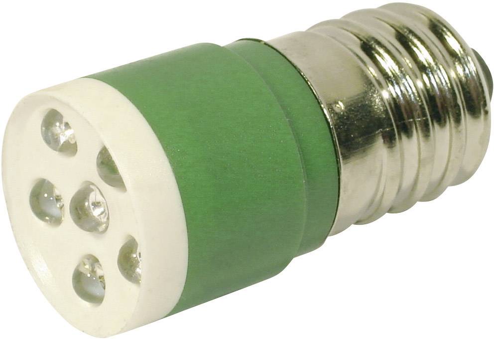 Zelena LED-lampa s šest svijetlećih dioda i srebrnim navojem, podesna za standardni podnožni nosač.
