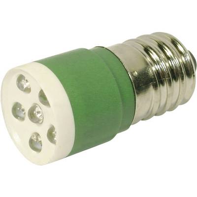 Zelena LED-lampa s šest svijetlećih dioda i srebrnim navojem, podesna za standardni podnožni nosač.