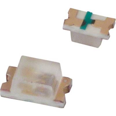 Dvije SMD LED-diode prikazane pod različitim kutovima; jedna sa prozirnim kućištem, druga s zelenom oznakom na bijeloj pozadini.