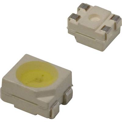 Dvije SMD LED-diode u kružnom postavljanju, jedna prikazana odozgo, a druga sa strane, bijelo kućište sa žućkastom zonom svjetla.