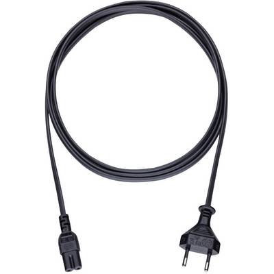 Crni mrežni kabel sa Schuko utikačem i IEC-320-C7 priključkom, pogodan za spajanje električnih uređaja.