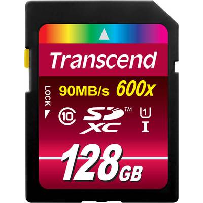 128GB SDXC memorijska kartica od Transcenda sa brzinom čitanja od 90 MB/s i klasifikacijom od 600x.