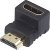 HDMI adapter [1x muški konektor HDMI - 1x ženski konektor HDMI] Kut 90 ° prema gore pozlaćeni kontakti SpeaKa Professional