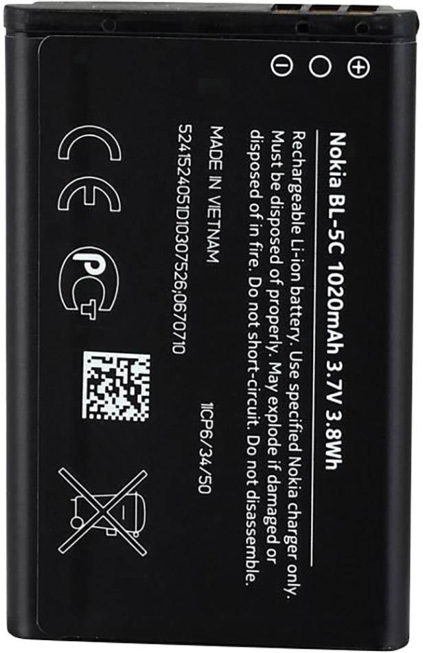 Batterie Li ion 970 mAh Nokia BL 5C - vue 2
