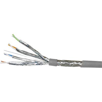 Prerezan kabel prikazuje nekoliko izoliranih žica koje se nalaze u srebrnoj zaštitnoj oblozi i vanjskom zaštitnom sloju.