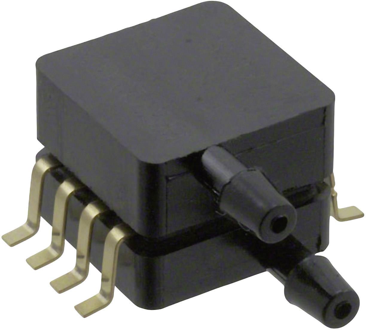 Crni električni senzor s nekoliko zlatnih priključnih čivija i dva crna priključka, namijenjen mjerenju tlaka.
