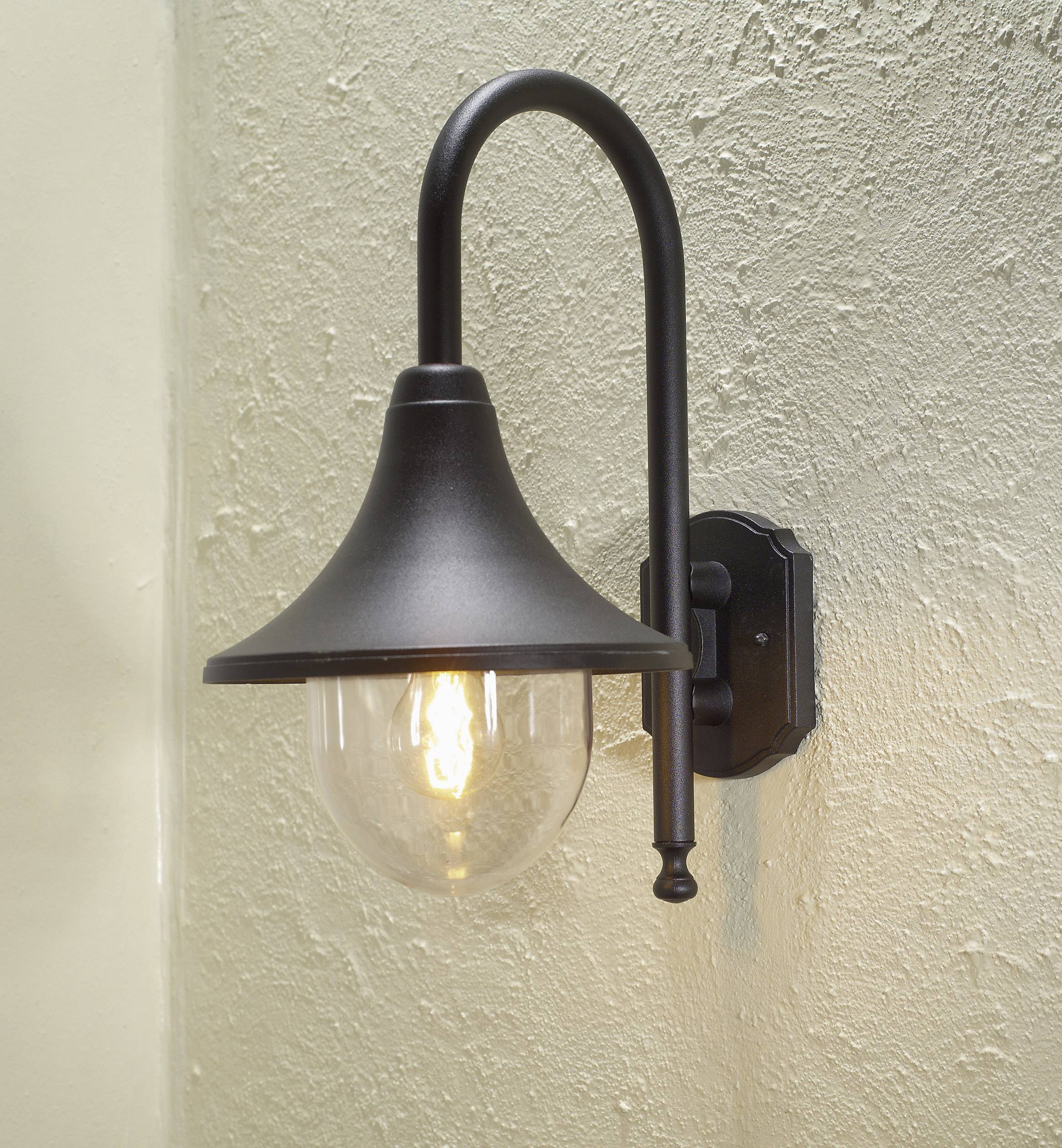 Konstsmide Bari 7237-750 Buitenlamp (wand) Spaarlamp, LED E27 75 W Zwart