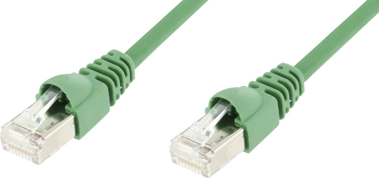 Telegärtner 100007965 RJ45 Netwerkkabel, patchkabel CAT 6A S/FTP 0.50 m Groen Vlambestendig, Snagless, Vlambestendig, Halogeenvrij, UL gecertificeerd 1 stuk(s)