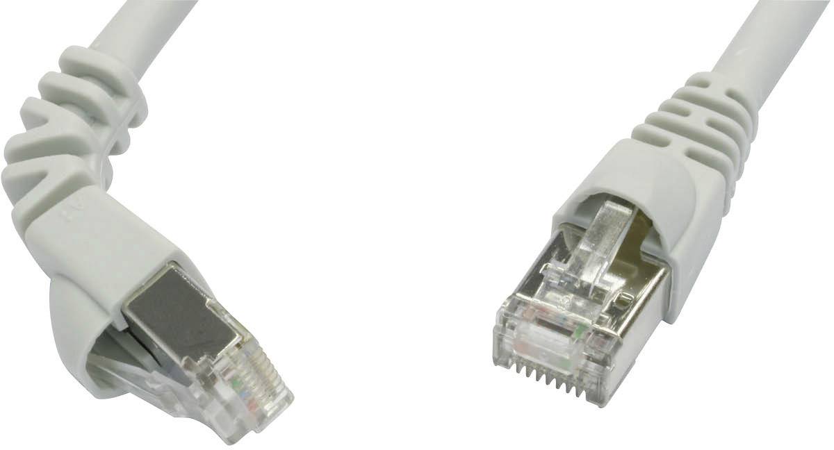 Telegärtner 100008011 RJ45 Netwerkkabel, patchkabel CAT 6A S/FTP 1.00 m Grijs Vlambestendig, Snagless 1 stuk(s)