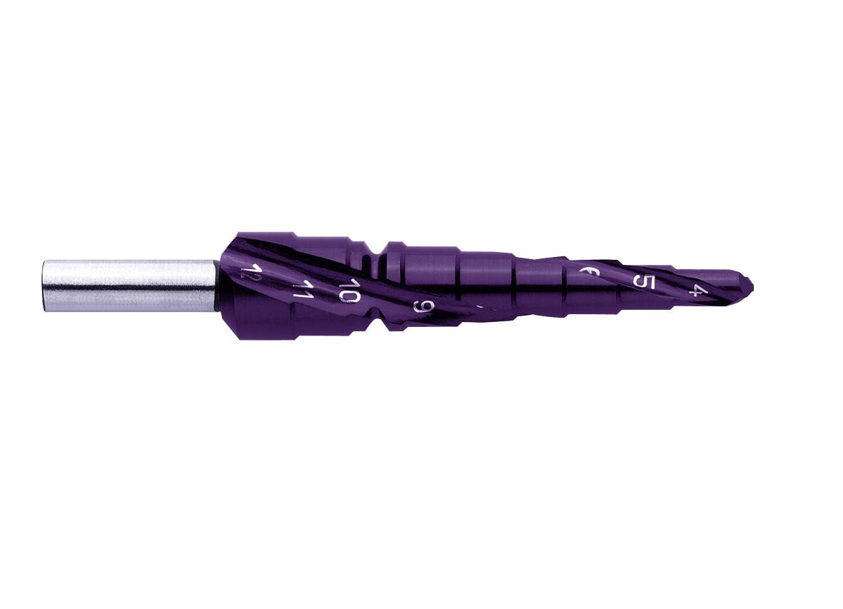 Exact 09011 HSS Getrapte boor Gezamenlijke lengte 80 mm TiN, TiALN 3 vlakken schacht 1 stuk(s)