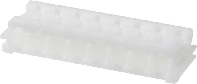 Bijeli, pravokutni plastični utikač s više iglica raspoređenih na jednoj površini. Koristi se u elektroničkim uređajima.