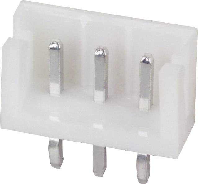 Bijeli tropolni utikač s metalnim iglicama koji se koristi u elektronici.