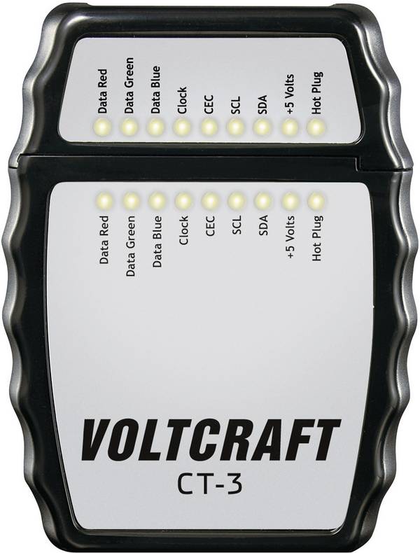 ispitivač kablova CT-3 VOLTCRAFT CT-3   Prikladno za HDMI kabel tipa A, HDMI 1.0, 1.1, 1.2, 1.2a, 1.3a/b/c, 1.4/a