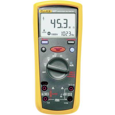 Žuti digitalni multimetar s zaslonom koji prikazuje '45,3'. Mjeri napon, struju i otpor. Model: Fluke 1587.