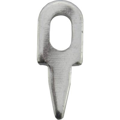 Srebrnosivi, metalni klin s ovalnim otvorom na vrhu, vjerojatno korišten kao sigurnosni ili ključni instrument.