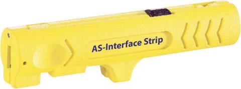 Žuta alatka s natpisom 'AS-Interface Strip', korištena za skidanje izolacije s kabela.