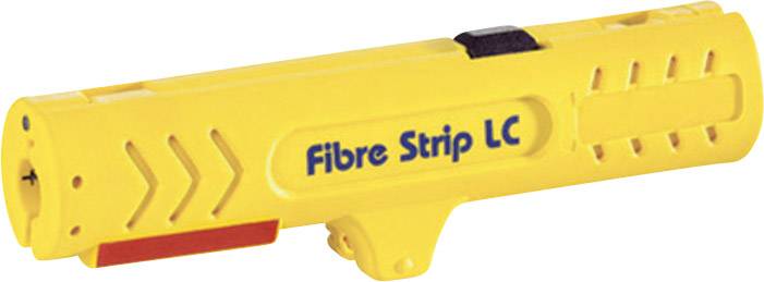 Žuto stakleno vlakno alat za skidanje izolacije s natpisom 'Fibre Strip LC' sa strane. Namijenjen za skidanje izolacije sa staklenih optičkih kabela.