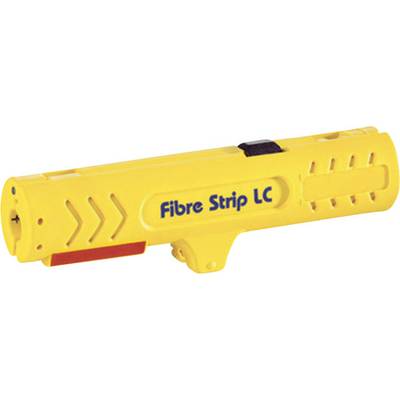 Žuto stakleno vlakno alat za skidanje izolacije s natpisom 'Fibre Strip LC' sa strane. Namijenjen za skidanje izolacije sa staklenih optičkih kabela.