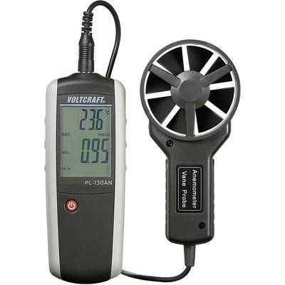 Anemometar mjeri brzinu vjetra i temperaturu. Display pokazuje 23,6°C i 0,95 m/s. Marka: Voltcraft PL-130AN.