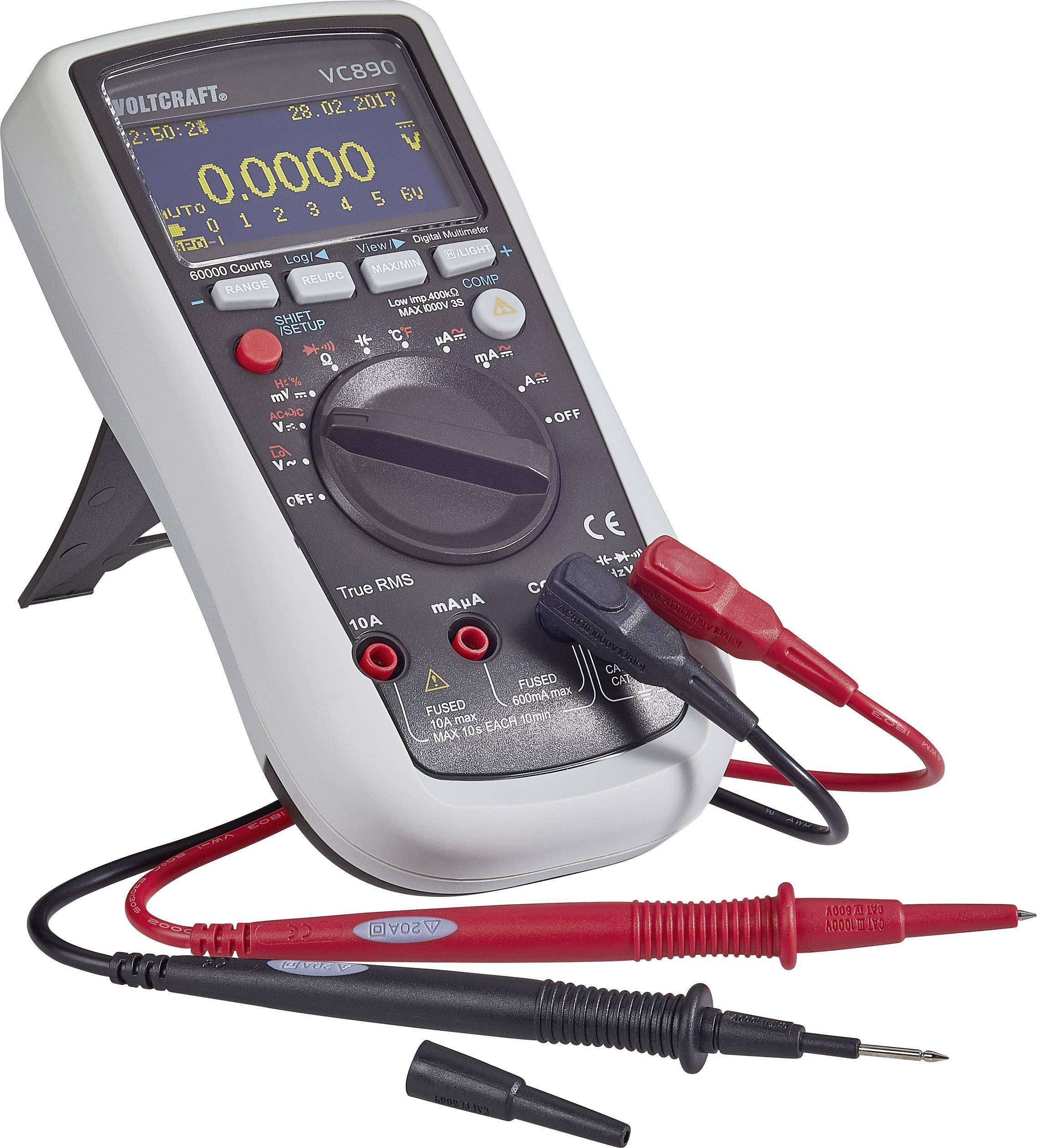 VOLTCRAFT VC890 OLED ručni multimetar digitalni OLED zaslon, za pohranu podataka CAT III 1000 V, CAT IV 600 V Zaslon (br-7