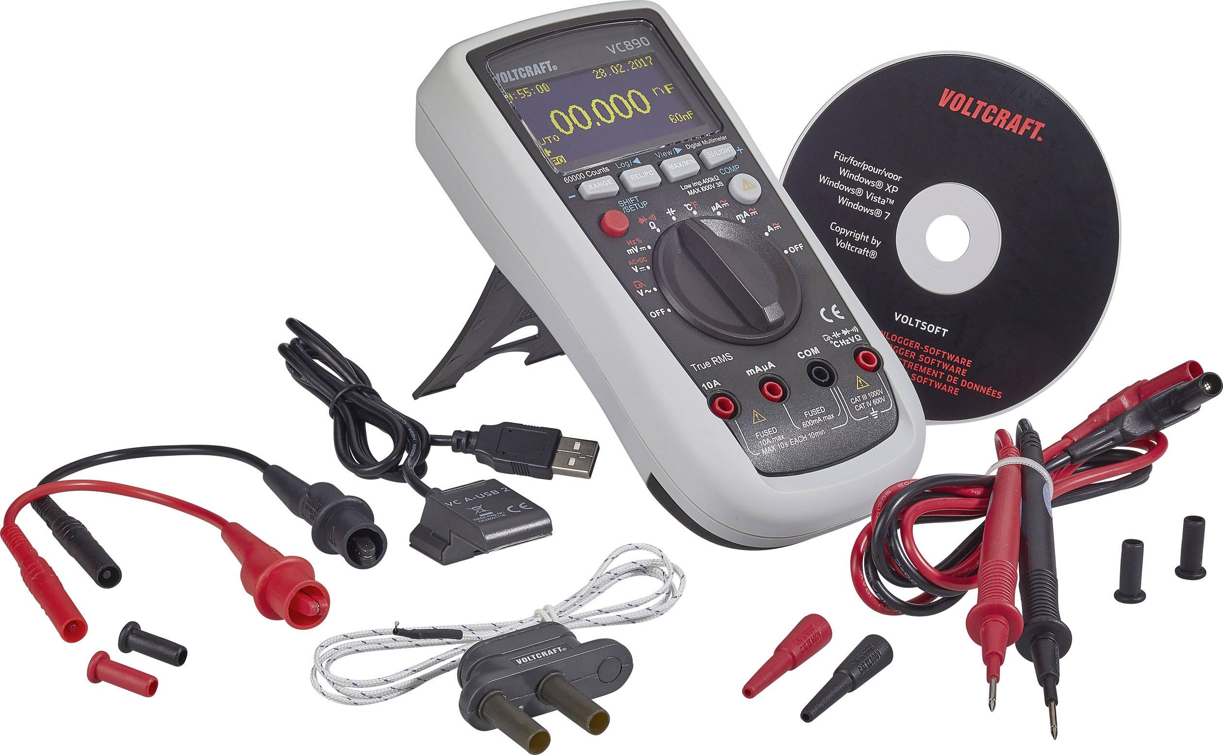 VOLTCRAFT VC890 OLED ručni multimetar digitalni OLED zaslon, za pohranu podataka CAT III 1000 V, CAT IV 600 V Zaslon (br-9