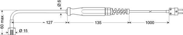 Greisinger GOF 400 HO površinski senzor Kalibriran po (ISO) -65 do 400 °C  Tip tipala K