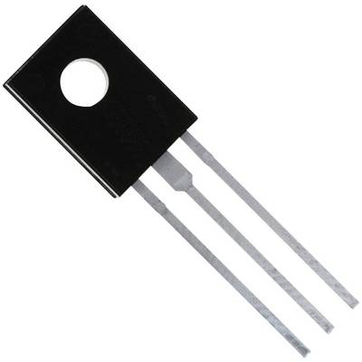 Crni poluvodički element s tri metalna priključka. Vjerojatno tranzistor, korišten u elektroničkim sklopovima.