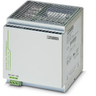 Industrijski mrežni napajač Phoenix Contact s natpisom 'Quint AC/DC Power Supply.' Sa strane su prikazane tehničke specifikacije.