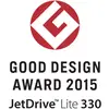 "Good Design Award 2015" Logo; naglašava nagrađeni proizvod 'JetDrive Lite 330'.