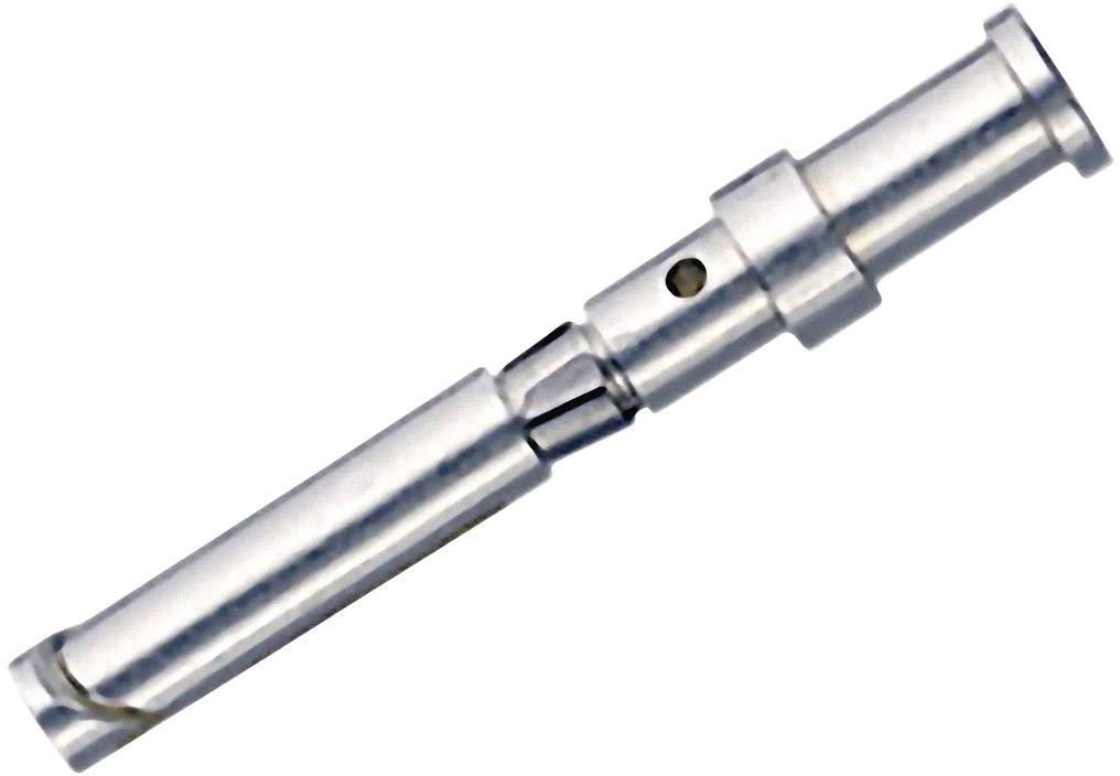 Srebrni metalni građevni element, cilindričnog oblika, s otvorima i utorima.