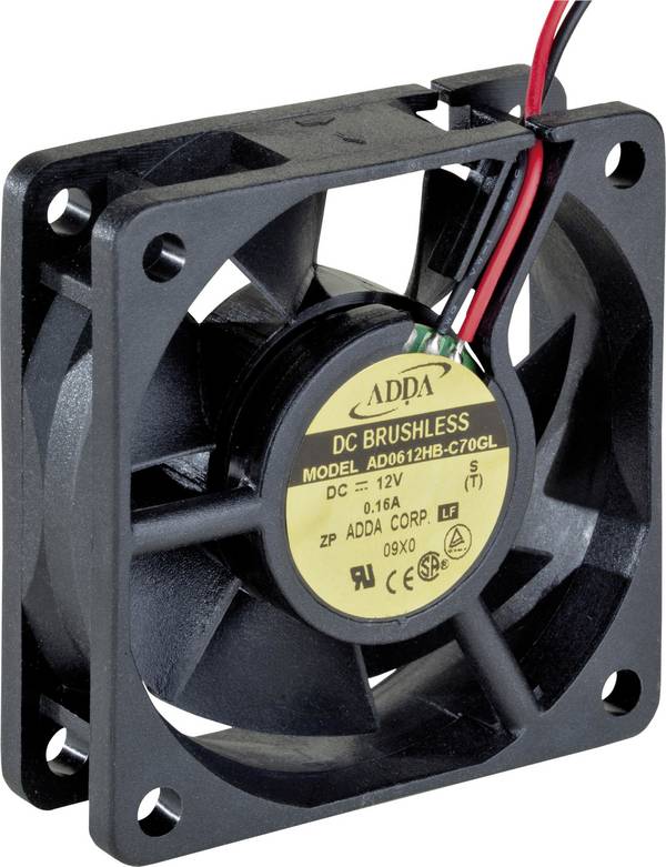 ADDA AD0612HB-C70GL aksijalni ventilator 12 V/DC 29.0 m³/h (D x Š x V) 60 x 60 x 20 mm