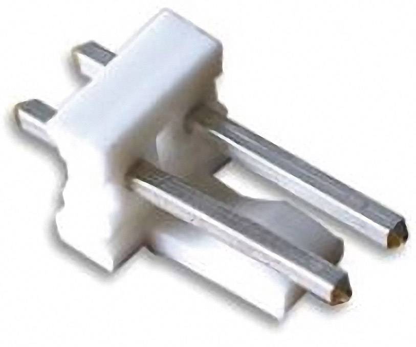Bijeli električni utični adapter s dva metalna ravna utikača, prikazan sa strane. Koristi se za povezivanje uređaja.