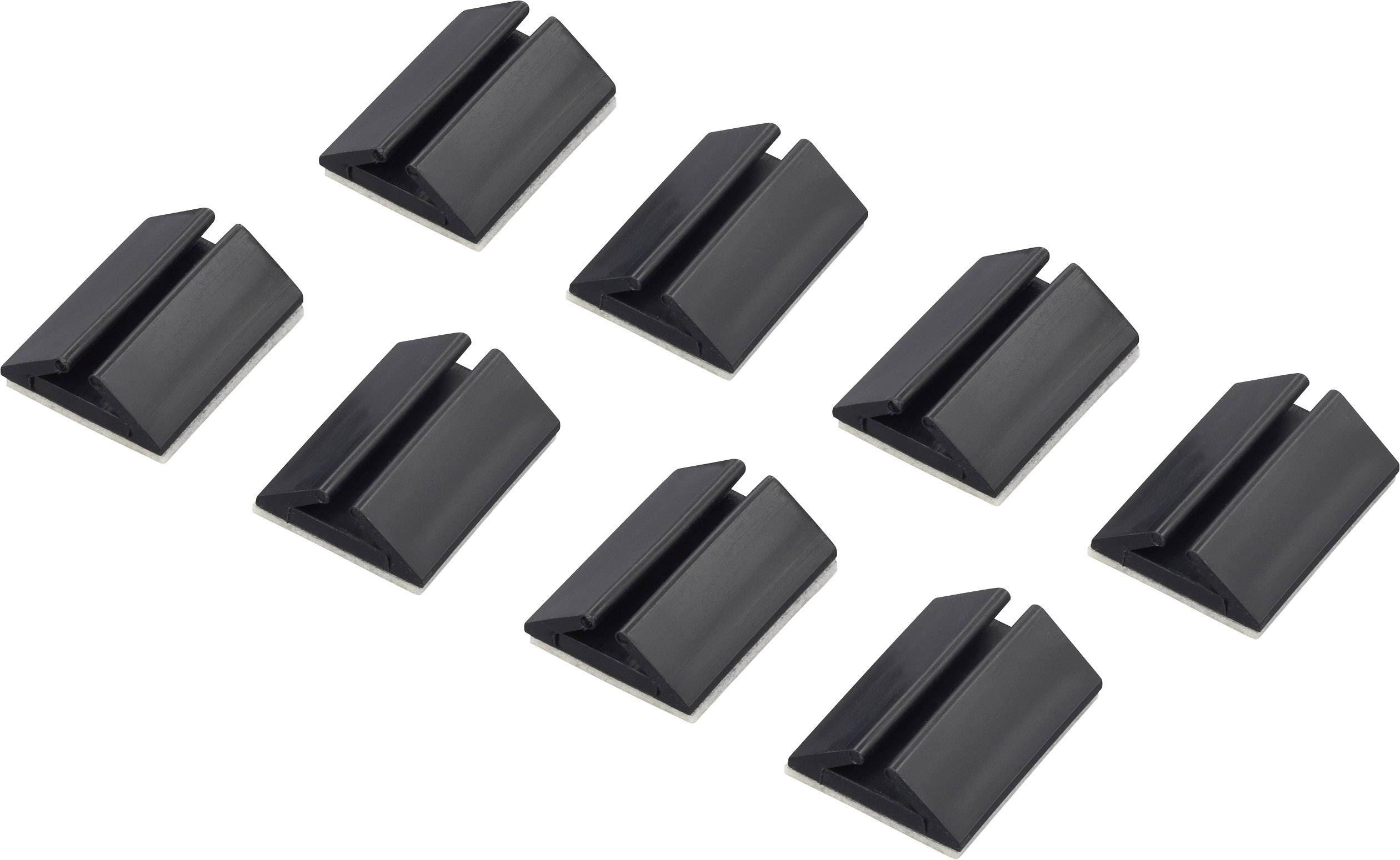 TRU COMPONENTS 617164-BK Kabelhouder Zelfklevend 1282781 Bundel-Ø (bereik) 2.50 tot 3.00 mm Zwart 8 stuk(s)