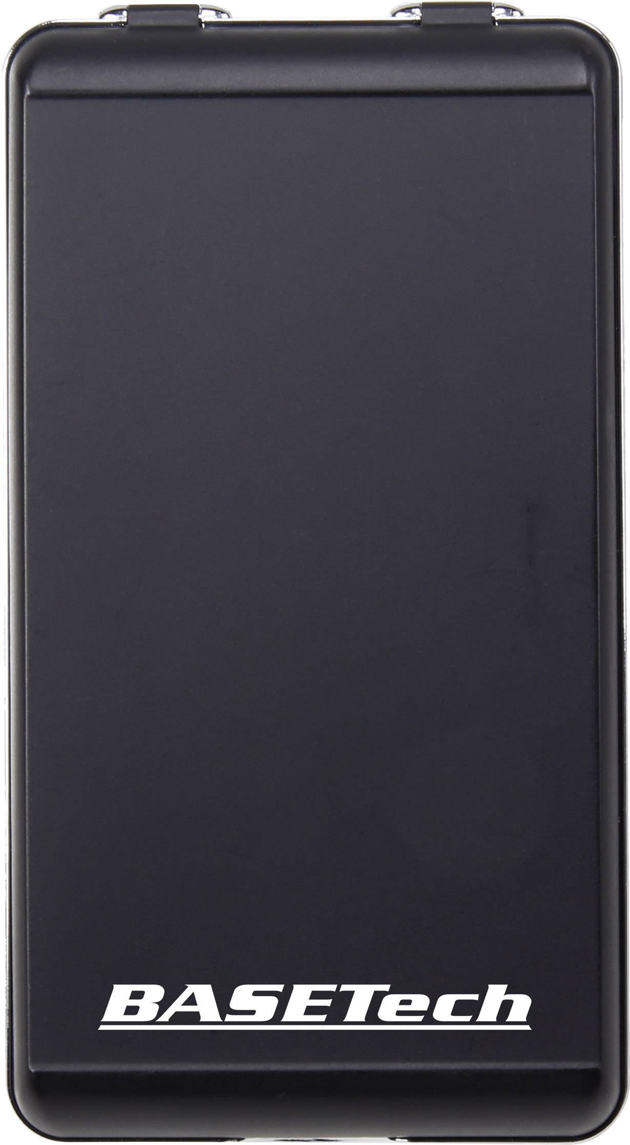 Crno vanjsko kućište za tvrdi disk s natpisom 'BASETech'.
