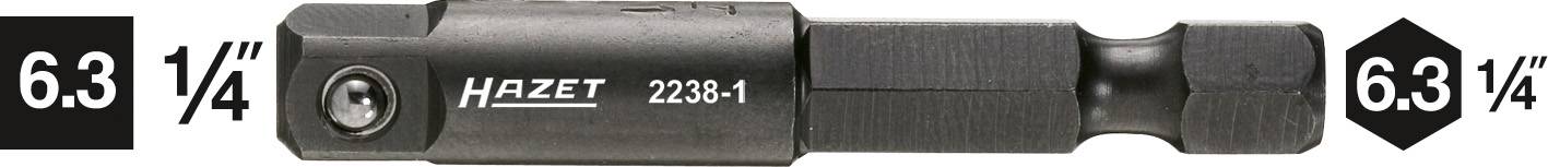 Hazet 2238-1 2238-1 6.3 mm 1/4 inch Aandrijving 1/4 (6,3 mm) 50 mm 1 stuk(s)