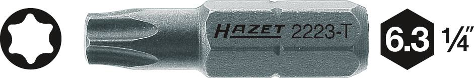 Hazet 2223-T9 2223-T9 TX-bit Aandrijving: 1/4 (6,3 mm) Uitvoering: TX TX 9 35 mm