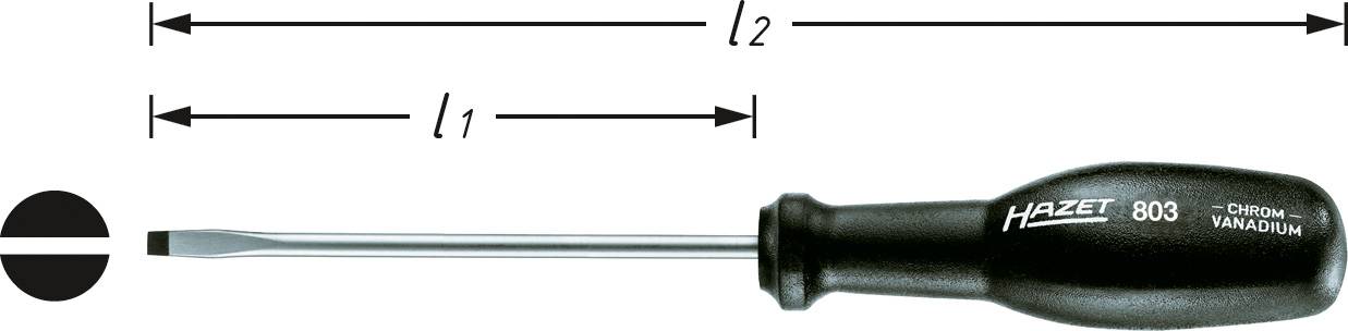 Hazet 803S-55 Werkplaats Platte schroevendraaier Kopbreedte: 5.5 mm Koplengte: 125 mm