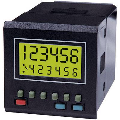 Digitalni timer s LCD zaslonom prikazuje brojeve '123456' gore i '423456' dolje. Ispod se nalaze četiri obojene tipke.