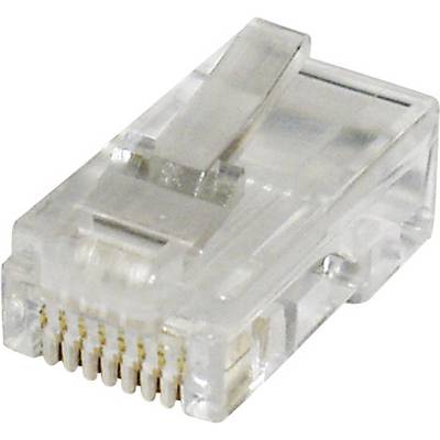 Prozirni RJ45 utikač za spajanje mrežnih kabela. Pogodan za Ethernet priključke u računalnim mrežama.