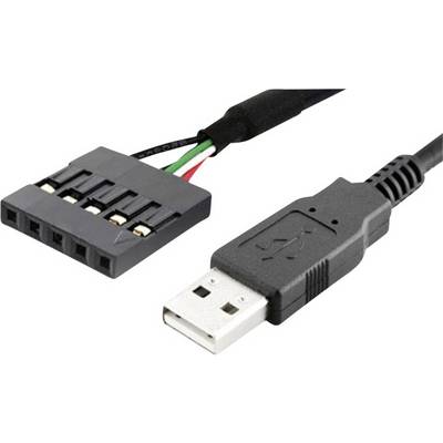USB priključni kabel s USB utikačem i četveropinskim utičnim konektorom, povezan obojenim vodovima.