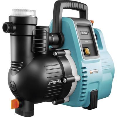 Vrtna pumpa s digitalnim zaslonom i automatskom funkcijom, robusno kućište, ručka na vrhu za jednostavno prenošenje, narančasto-crni kolorni naglasci.