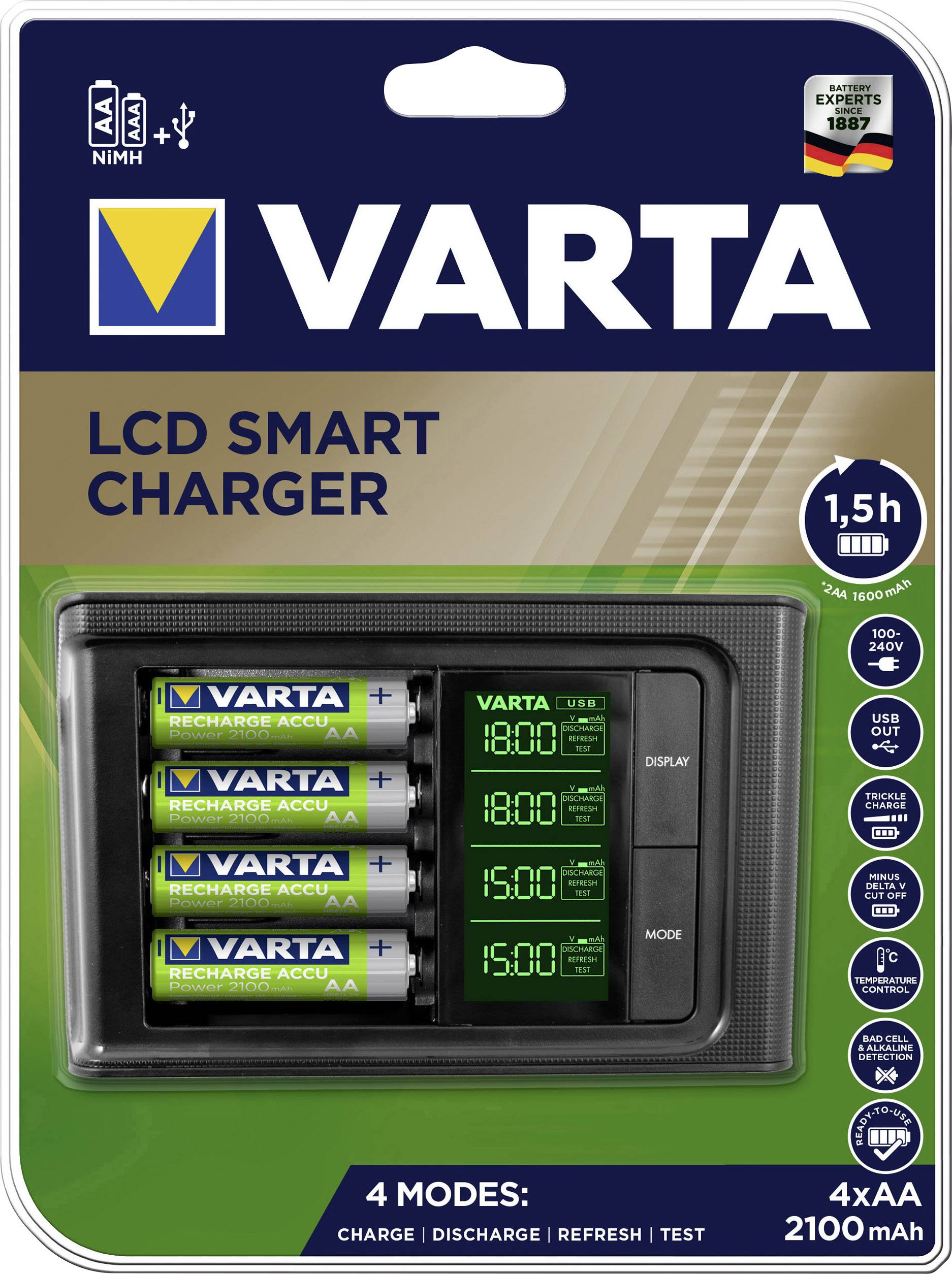 Varta LCD Smart-Charger punjač okruglih stanica nikalj-metal-hidridni micro (AAA), mignon (AA)-4