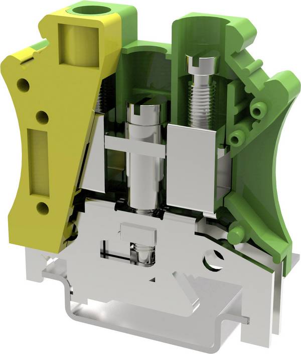 Degson PC10-PE-01P-1Y-00AH-50 stezaljka za zaštitni vodič 10.2 mm vijak  žuta, zelena 1 St.