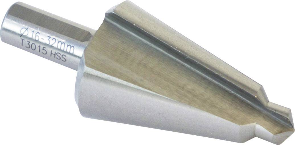 Stupnjevani svrdlo od brzoreznog čelika (HSS) za metal s rasponom rezanja od 16-32 mm. Idealan za bušenje rupa različitih promjera.