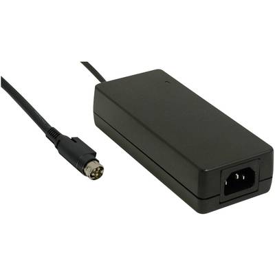 Crni laptop punjač s kabelom i pravokutnim adapterom. Adapter ima utičnicu za napajanje i kabel s okruglim utikačem.
