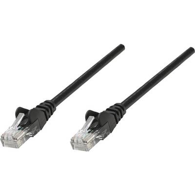 Dva crna Ethernet kabela s RJ45 utičnicama, na bijeloj pozadini, simboliziraju mrežni spoj ili internetsku vezu.