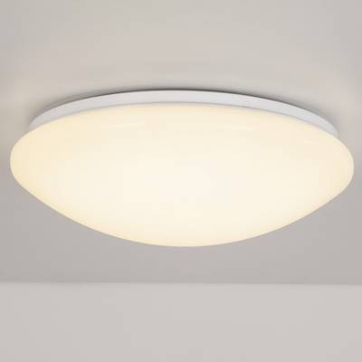 Okrugla LED stropna svjetiljka koja emitira meko, difuzno svjetlo, idealna za stambene prostore.